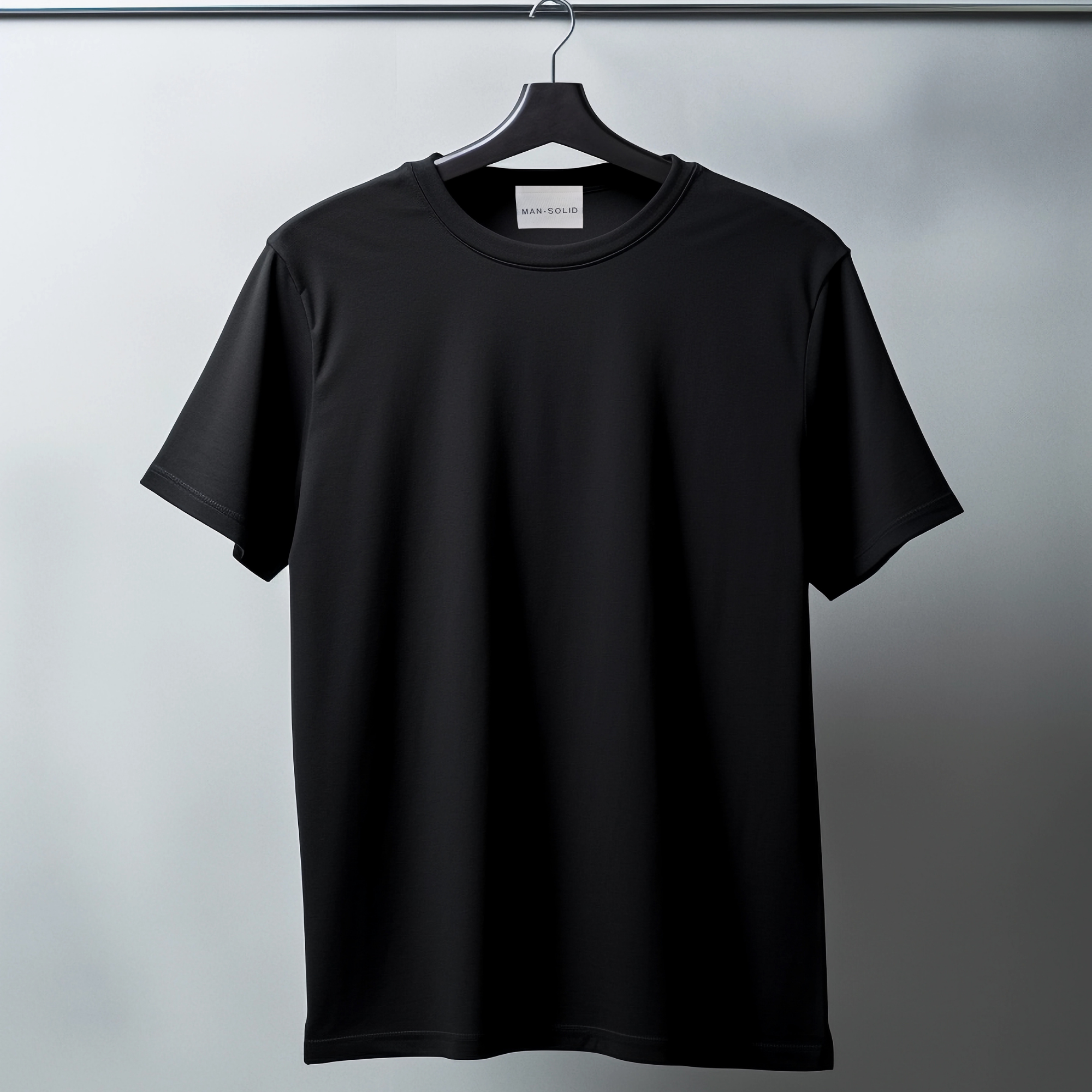 Black AirDry Round Neck Short Sleeve T-Shirt (Sports/Casual)