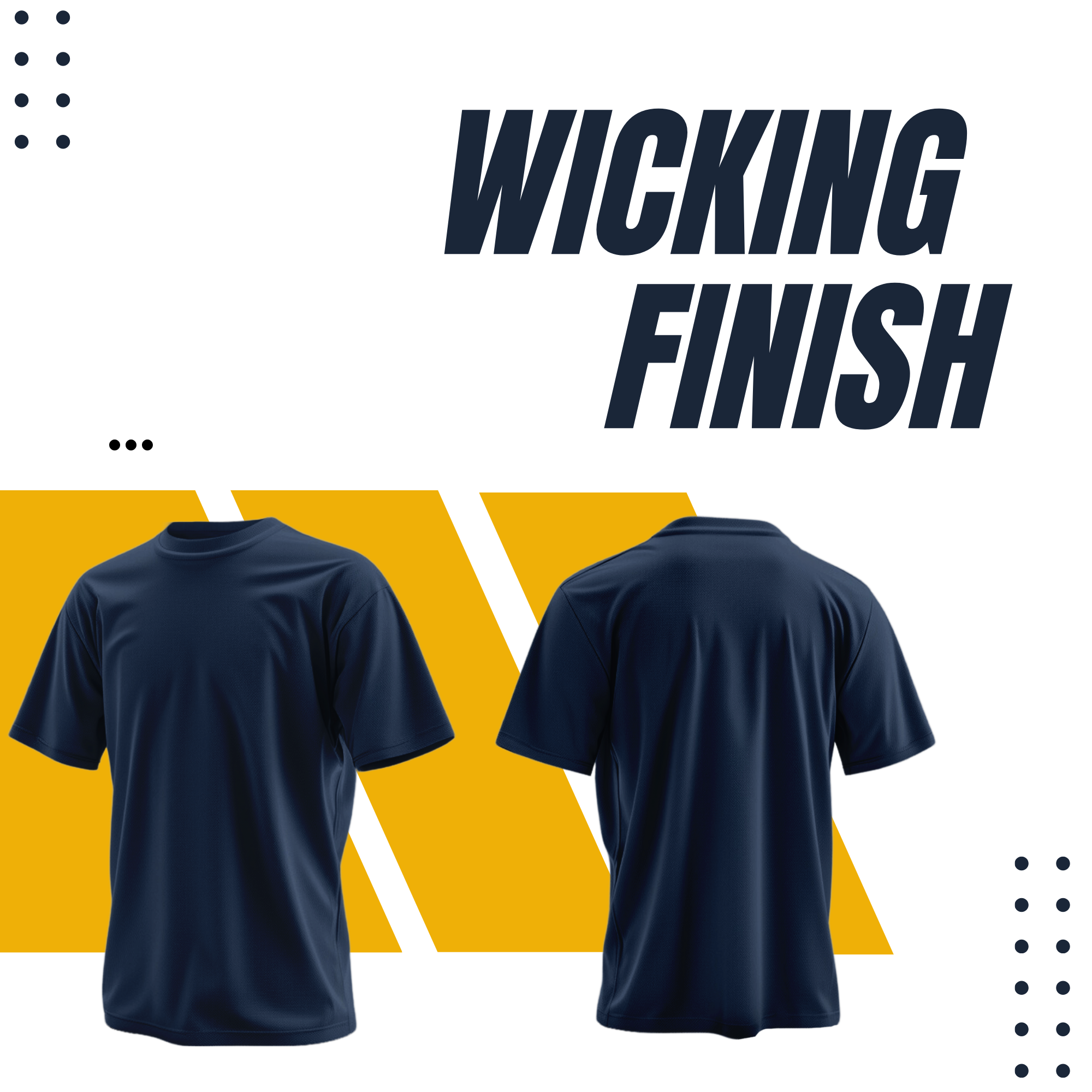 Navy Blue AirDry Round Neck Short Sleeve T-Shirt (Sports/Casual)