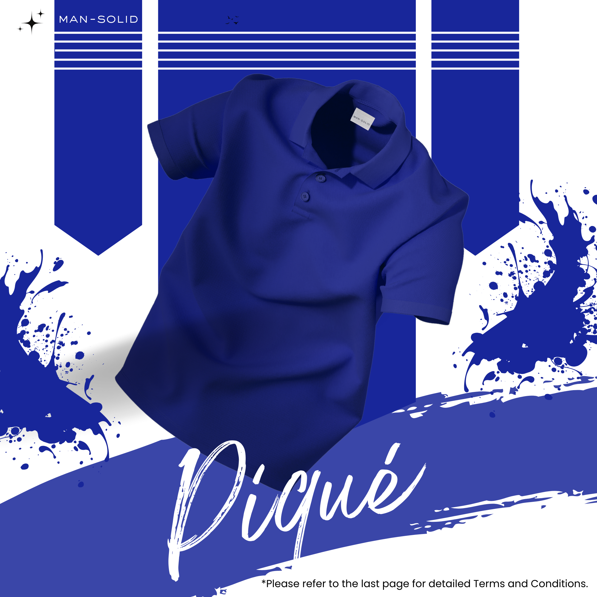 Man-Solid Royal Blue Cotton Polo – Vibrant & Sharp