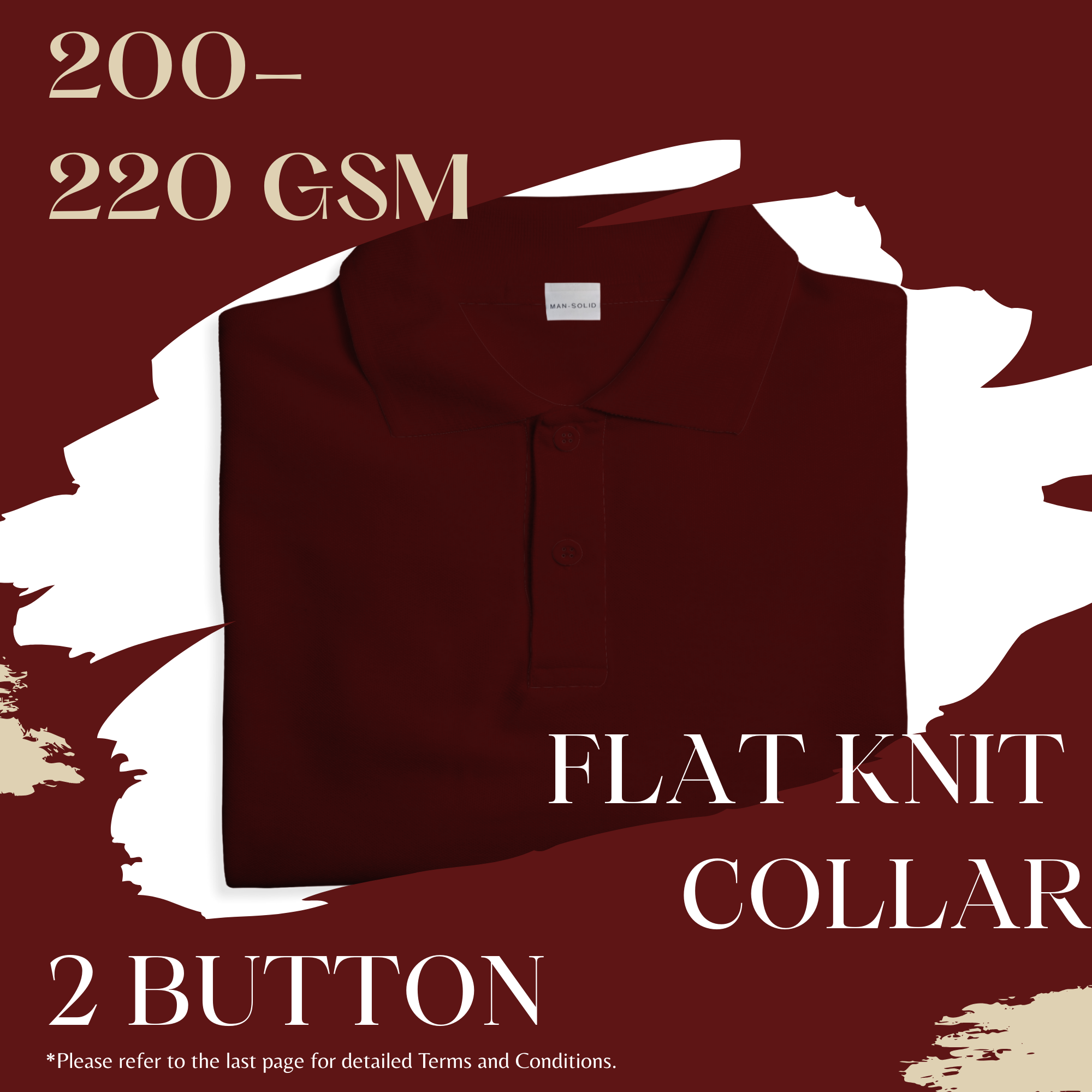 Man-Solid Maroon Cotton Polo – Rich & Stylish