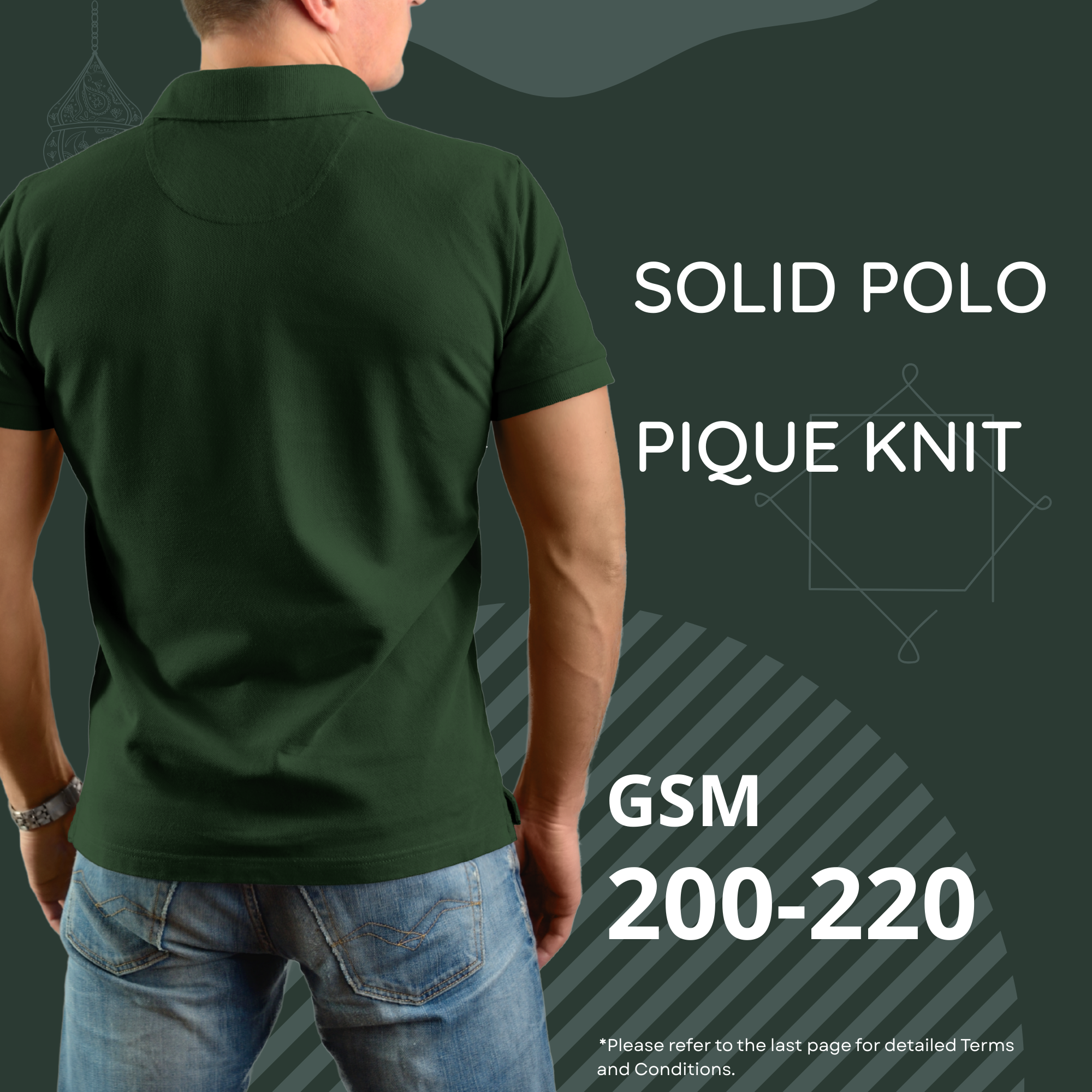Man-Solid Bottle Green Cotton Polo – Bold & Elegant