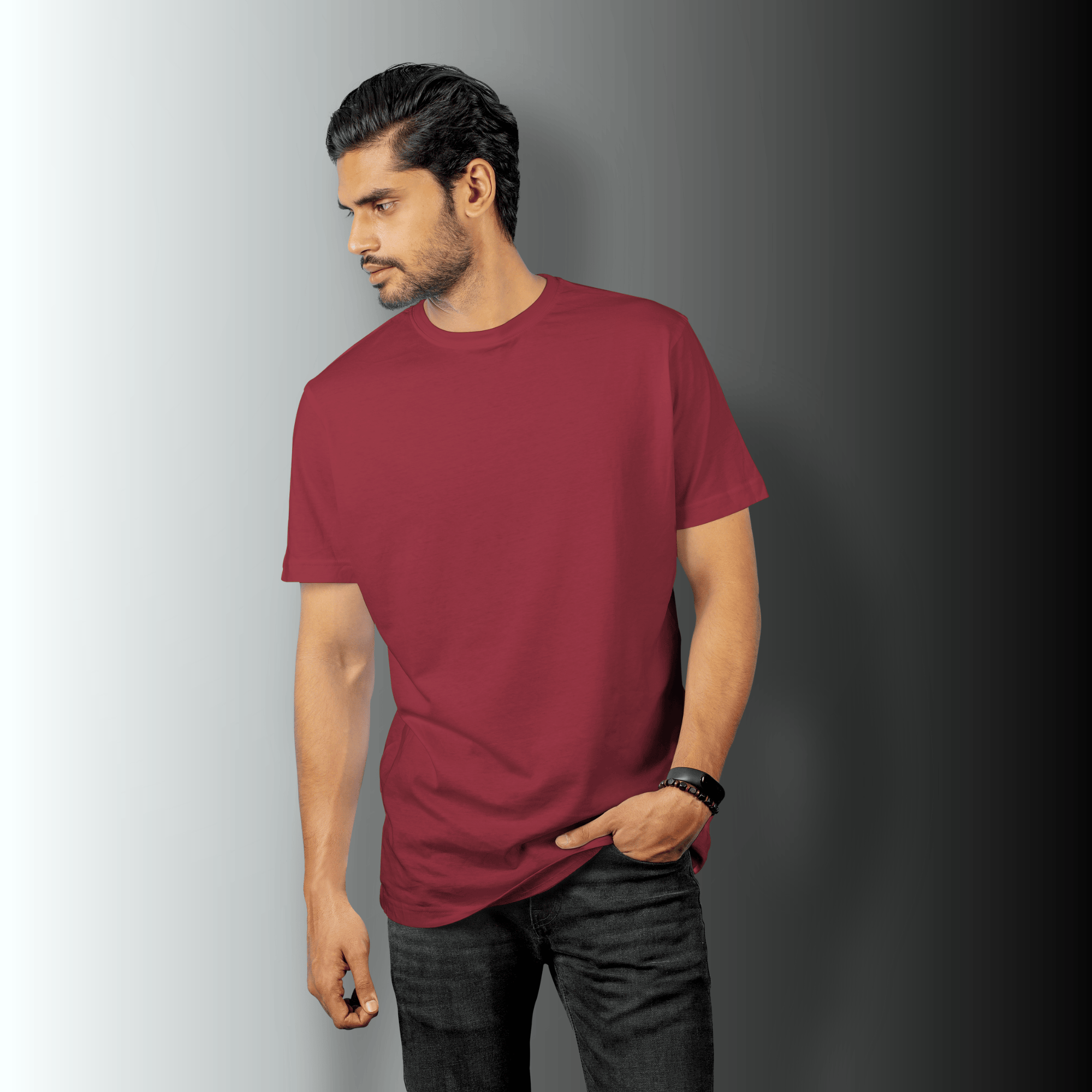 Quintessential Maroon – Cotton Round Neck T-Shirt