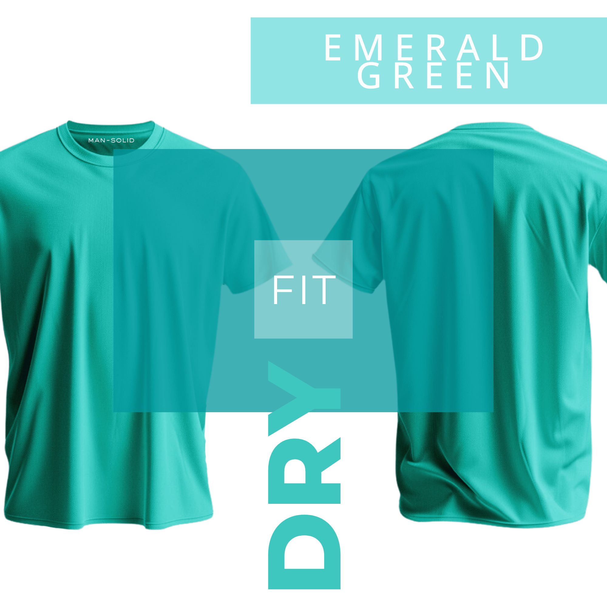Emerald AirDry Round Neck Short Sleeve T-Shirt (Sports/Casual)