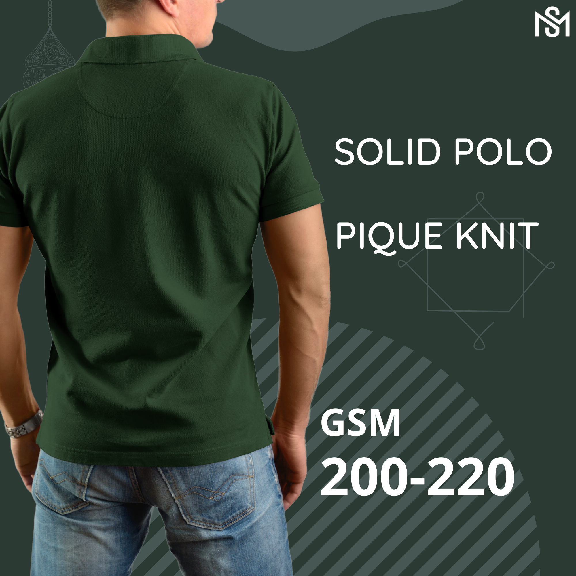 Man-Solid Bottle Green Cotton Polo – Bold & Elegant