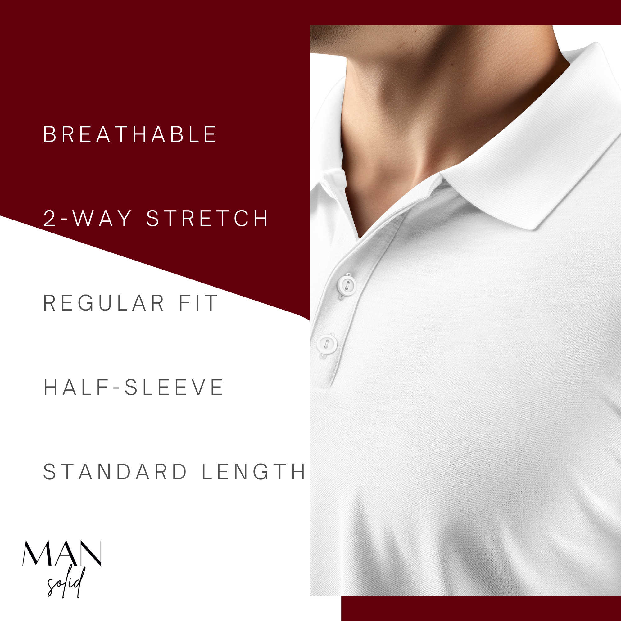 Man-Solid White Cotton Polo – Fresh & Versatile