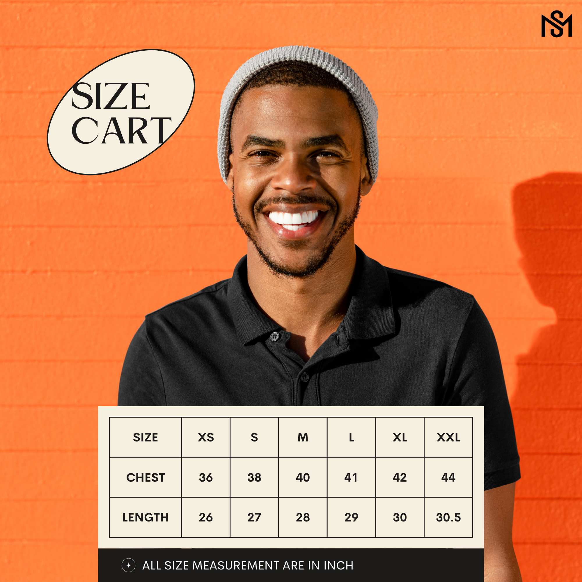 Man-Solid Black Cotton Polo – Classic & Timeless