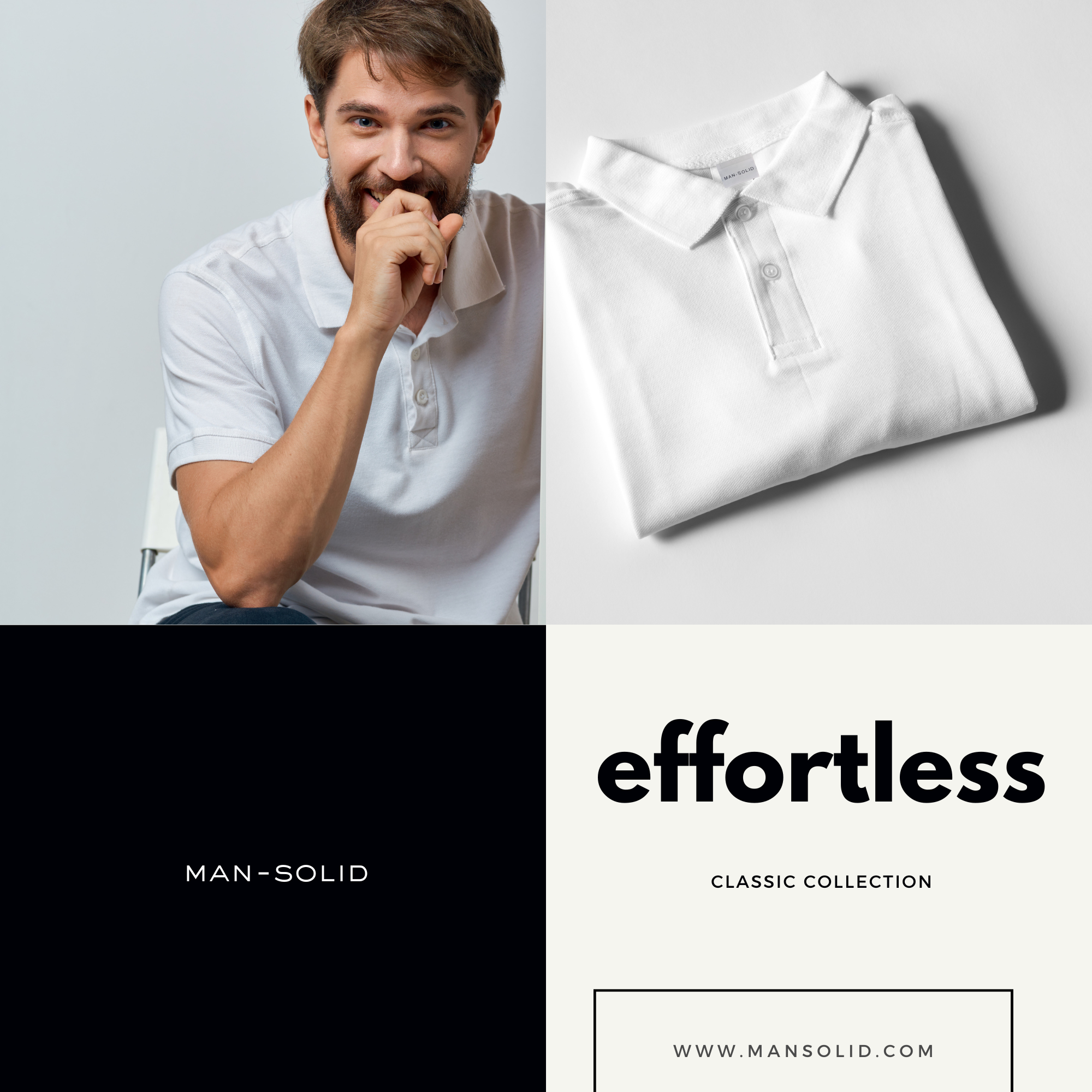 Man-Solid White Cotton Polo – Fresh & Versatile