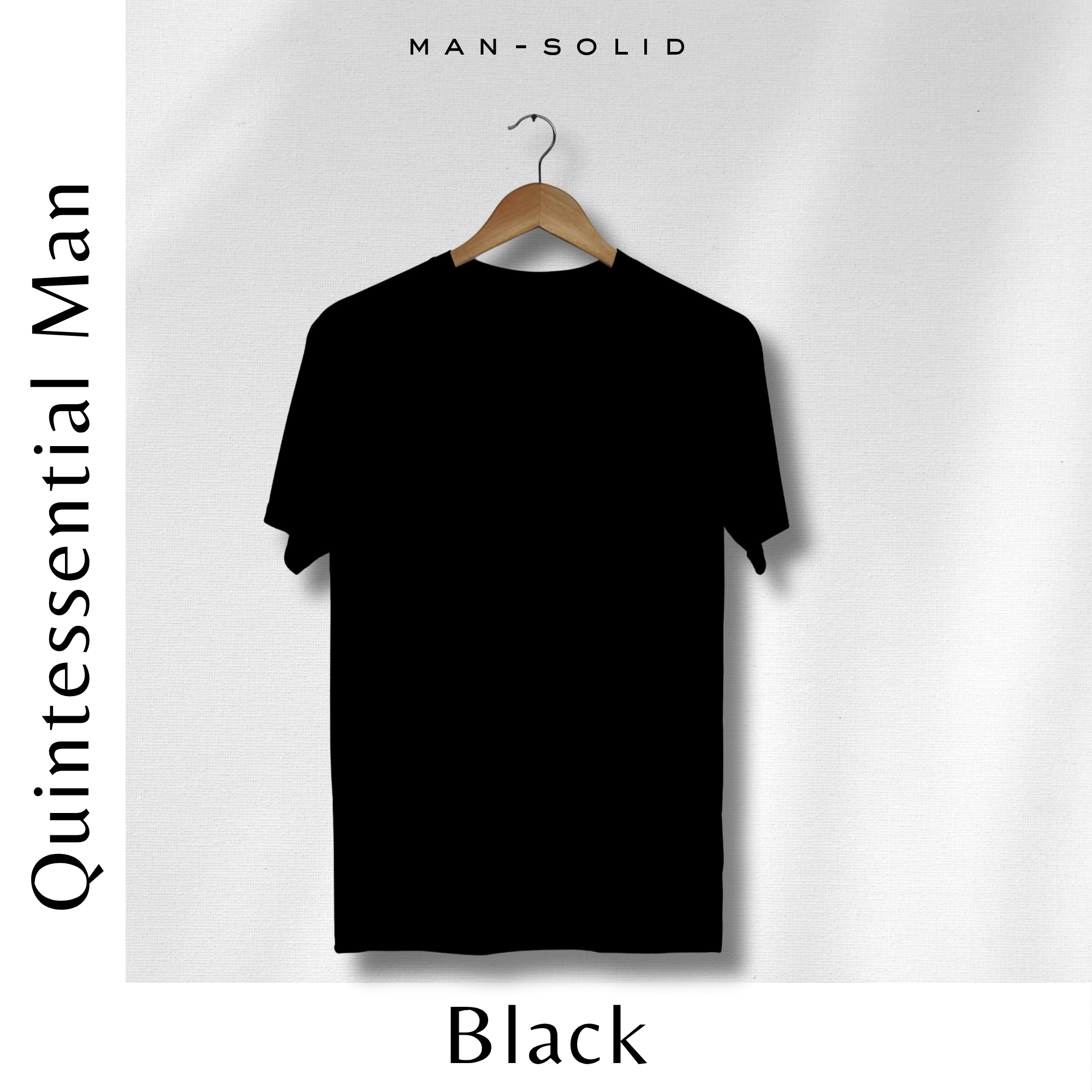 Quintessential Black – Cotton Round Neck T-Shirt