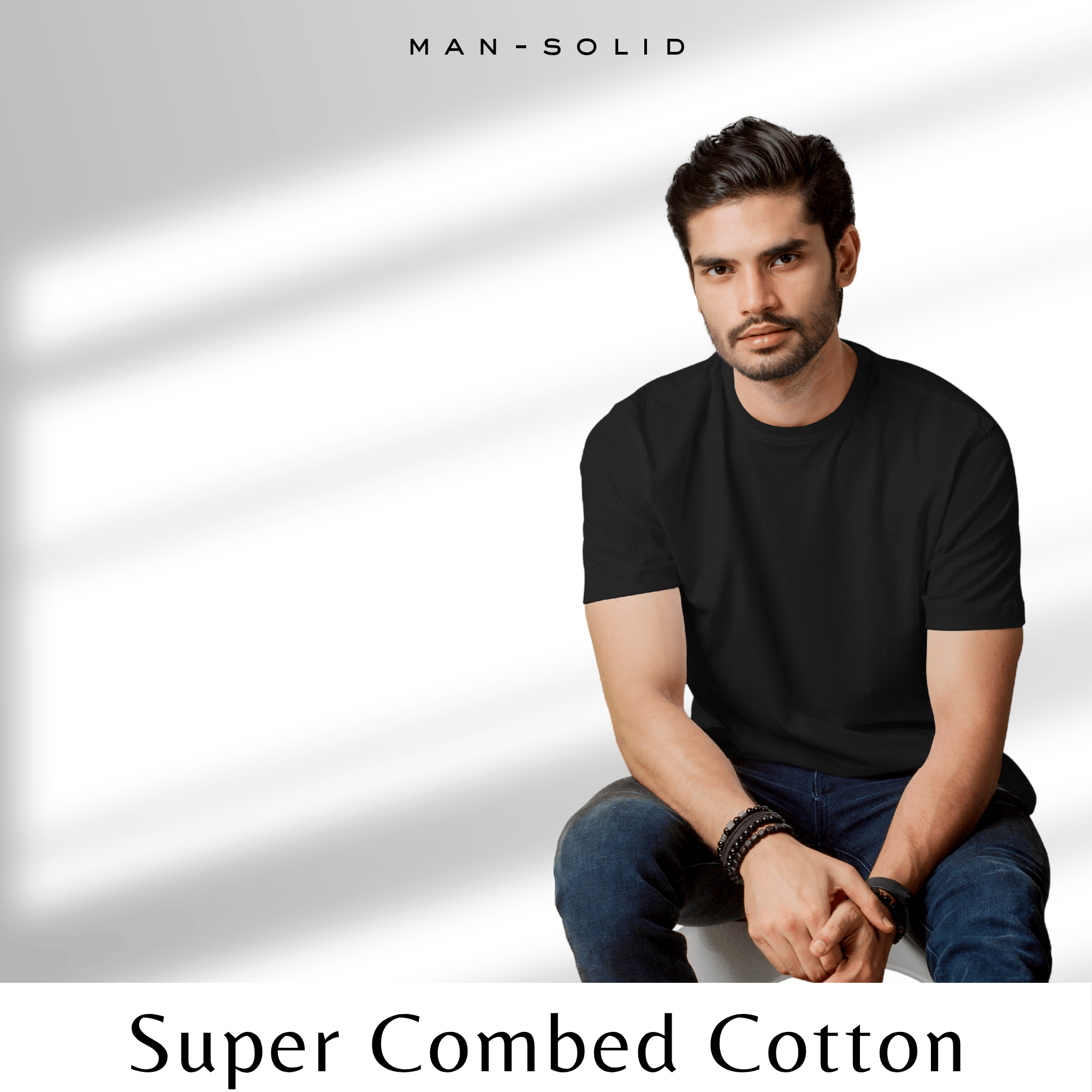 Quintessential Black – Cotton Round Neck T-Shirt
