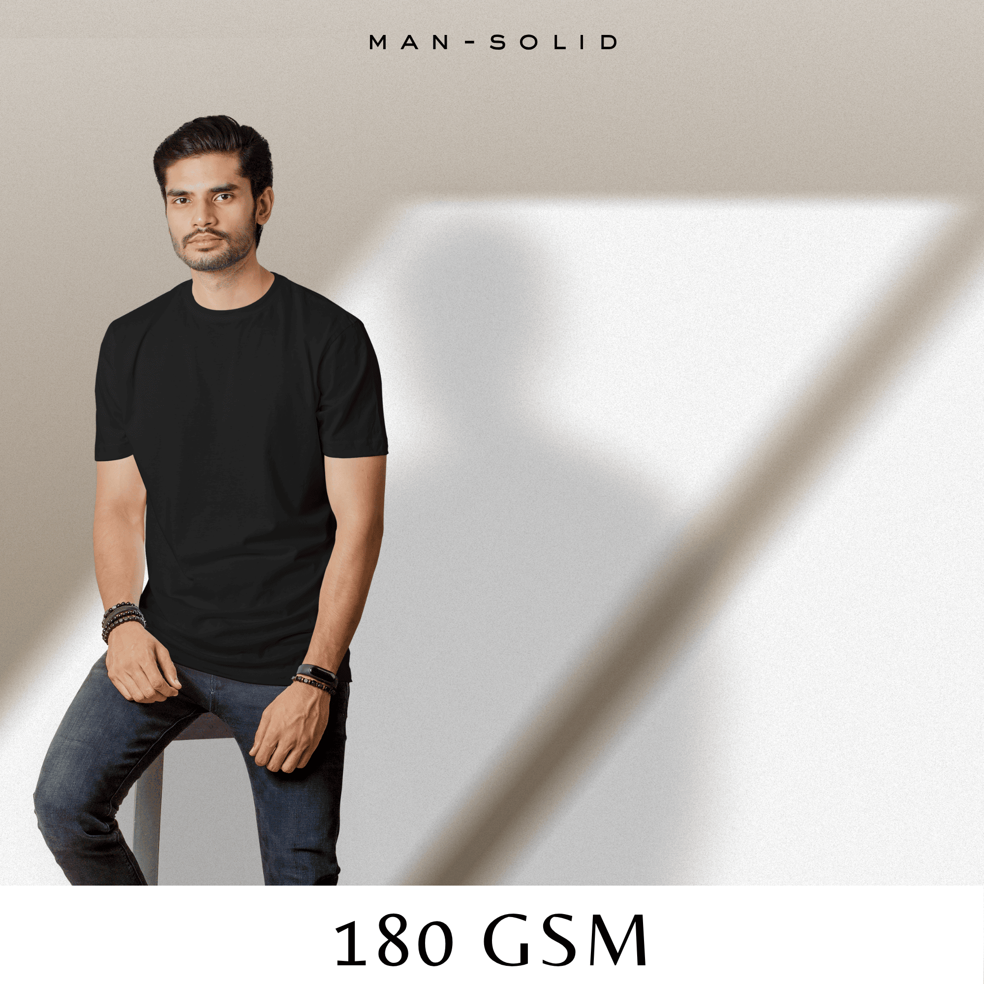 Quintessential Black – Cotton Round Neck T-Shirt