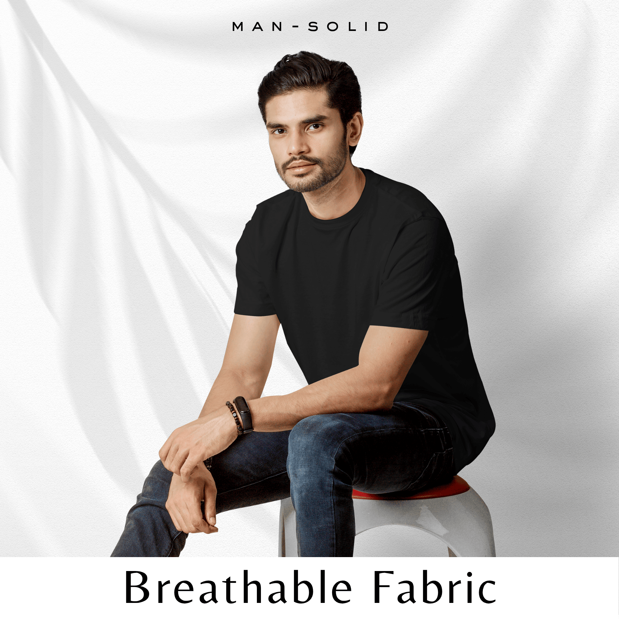 Quintessential Black – Cotton Round Neck T-Shirt