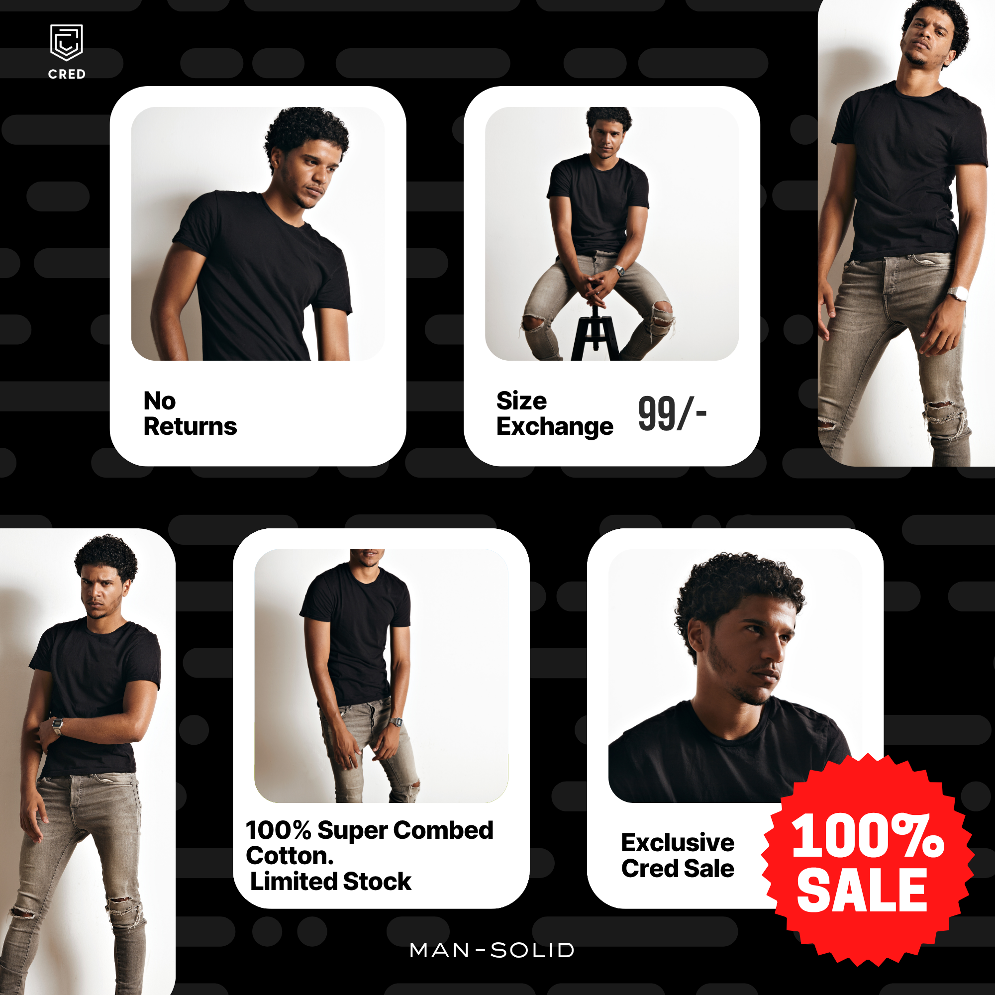 Quintessential Black – Cotton Round Neck T-Shirt
