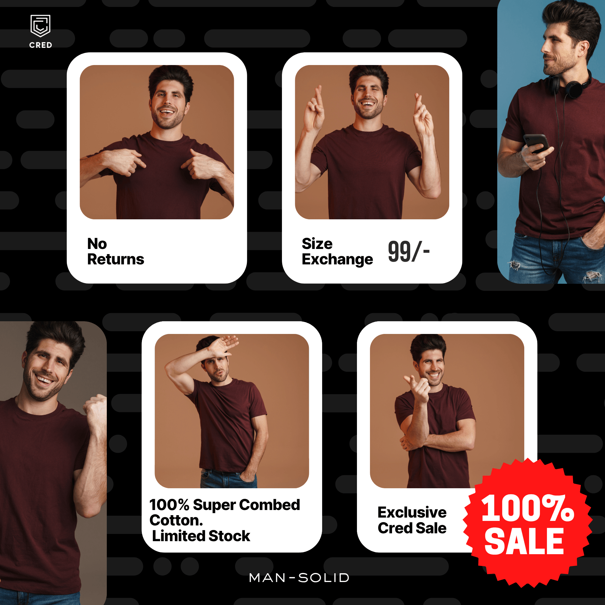 Quintessential Maroon – Cotton Round Neck T-Shirt