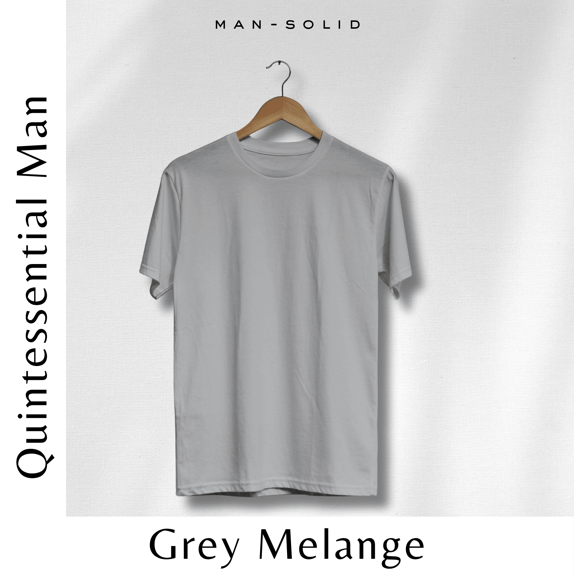 Quintessential Grey Melange – Cotton Round Neck T-Shirt