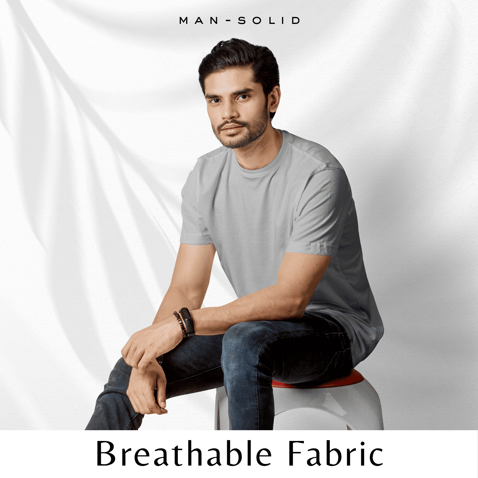 Quintessential Grey Melange – Cotton Round Neck T-Shirt